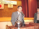 President of RC Dillibazar adressing the launching ceremony of matching grant program at Rotary Club Setagaya Tokyo Japan on 16th of May 2006. With this project a sum or US$11500/- will be spent for the literacy program and skill training for the women of  eight remote areas of Lalitpur, Rupendehi and Kapilvastu. RC Dillibazar and National Resource  Center for Non formal education will jointly implement the program. The class will be of six month and 240 illiterate rural women will be benfitted from the program 