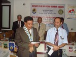 Oath by New President Sargat Vaidya, First club President of New District 3292
Installation on 25th June 08, Chief Guest of the event was DGE Rtn. Ratna Man Shakya