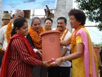 DG Dr. Tika Man Vaidya, Water Resource Group Coordinator Dr. Chandra Lekha Tuladhar and Club President Rtn. Sargat Vaidya jointly handover Sand Filter to the villagers.  