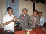 Rotary Pin presented by DG Rabindra to PP. Bharat Bdr. Karki who re-join Rotary.