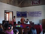 Patient sharing her experience in Breast Cancer awareness program held on 25th Oct 2008